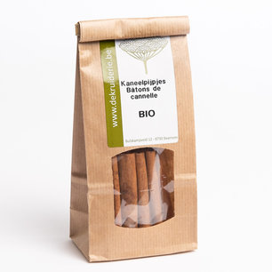 Biologische gedroogde kruiden - Kaneelpijpjes - 50 gr Biologische gedroogde kruiden - Kaneelpijpjes - 50 gr