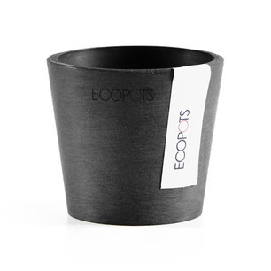 Ecopots Amsterdam mini rond 8 cm zwart grijs - planten/bloembak-pot Ecopots Amsterdam mini rond 8 cm zwart grijs - planten/bloembak-pot