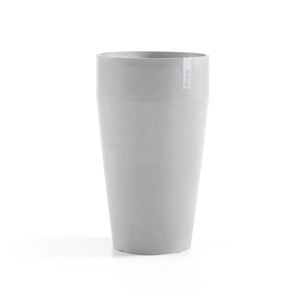 Ecopots Sankara hoog rond 75 cm (H) wit grijs - planten/bloembak-pot Ecopots Sankara hoog rond 75 cm (H) wit grijs - planten/bloembak-pot