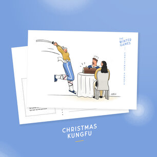 Kerstkaart Silvio- The winter Games - 'Christmas Kungfu' Kerstkaart Silvio- The winter Games - 'Christmas Kungfu'