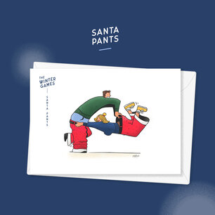 Kerstkaart Silvio- The winter Games - 'Santa pants' Kerstkaart Silvio- The winter Games - 'Santa pants'
