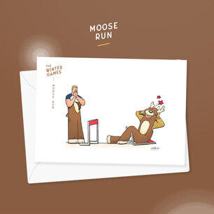 Kerstkaart Silvio- The winter Games - 'Moose run' Kerstkaart Silvio- The winter Games - 'Moose run'
