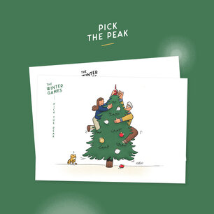 Kerstkaart Silvio- The winter Games - 'Pick the peak' Kerstkaart Silvio- The winter Games - 'Pick the peak'
