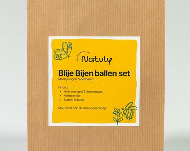 Blije bijen ballen - set voor 10 zaadbommetjes Blije bijen ballen - set voor 10 zaadbommetjes