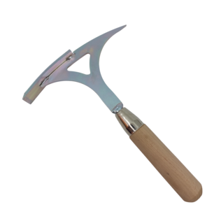 Onkruidmes in verzinkt staal met houten handvat