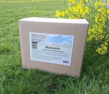 Wolkracht Wolmulch - Flocons de laine de mouton comme paillis de couverture ou granulés de laine, 16 L