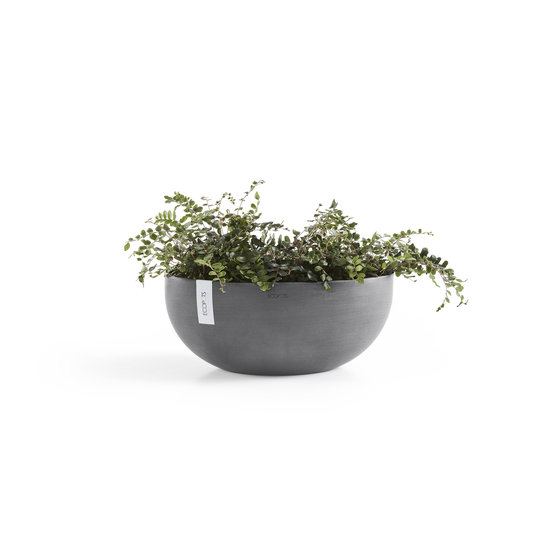 Soucoupe Ovale Grise Pour Pot De Fleurs - Plastique Recyclé Résistant UV - 49x13cm - Intérieur/Extérieur